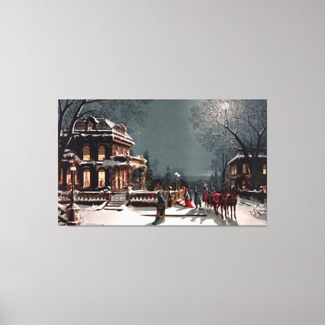 Victorian Christmas Party  Large Canvas Print (Front)