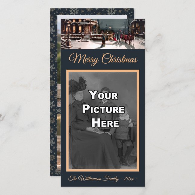 Victorian Christmas Party Photo Card (Front/Back)