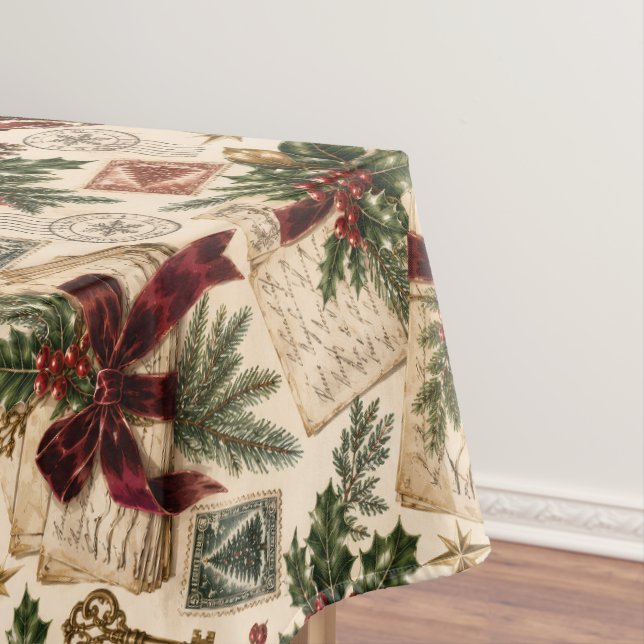 Victorian Christmas Post Office Tablecloth (In Situ)