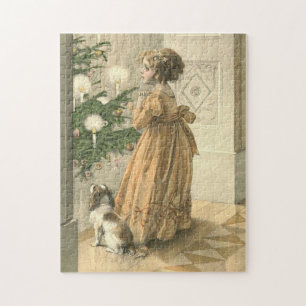 Victorian Christmas Retro Vintage Holiday Jigsaw Puzzle