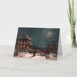 Victorian Christmas Scene Holiday Card