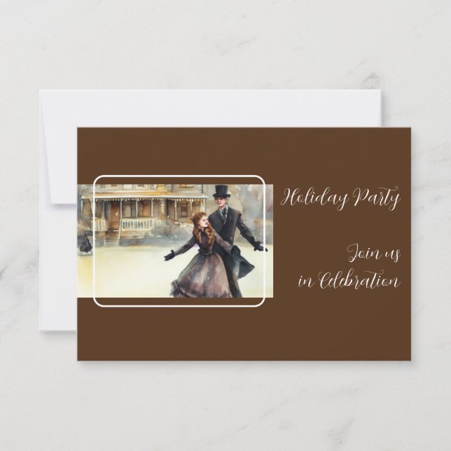 Victorian Christmas Scene Party Invitation (Front)