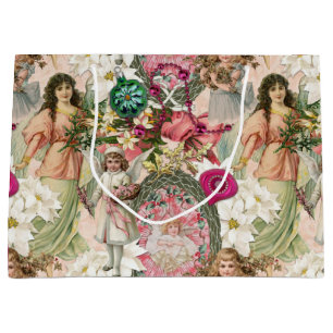 Victorian Christmas Sparkle    Large Gift Bag