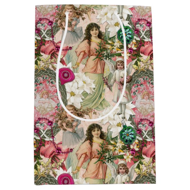 Victorian Christmas Sparkle   Medium Gift Bag (Front)