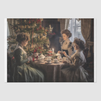 Victorian Christmas Tea Party Tissue Paper