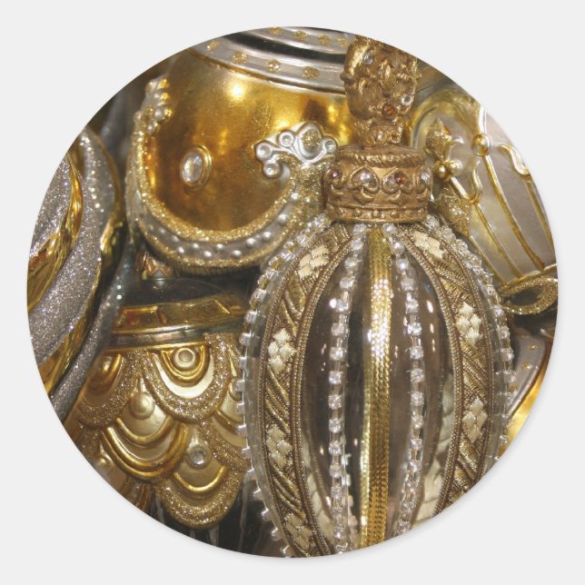 Victorian Christmas Tree Decorations Classic Round Sticker (Front)