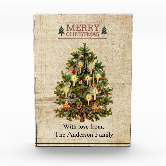 Victorian Christmas Tree Photo Block (Front)