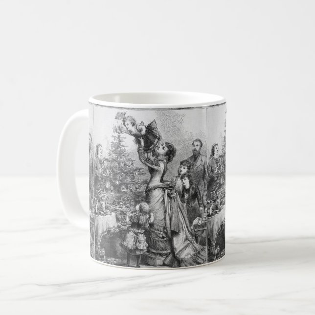 Victorian Christmas Tree Star Coffee Mug (Front Left)