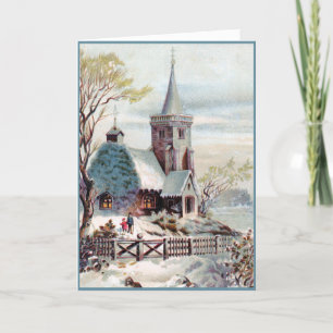 Victorian Church Christmas Card
