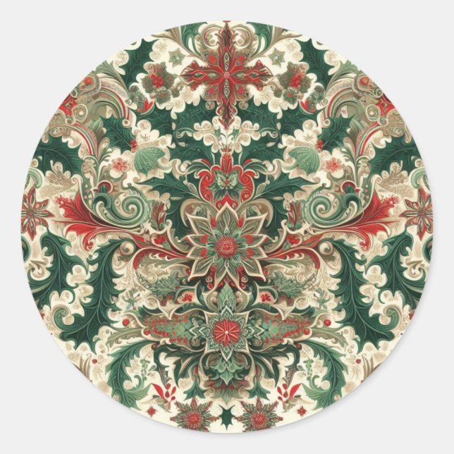 Victorian/Classic/Vintage Christmas Classic Round Sticker (Front)