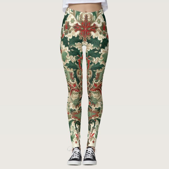 Victorian/Classic/Vintage Christmas Leggings (Front)