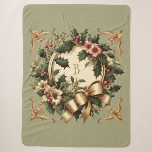Victorian/Classic/Vintage Christmas Sherpa Blanket