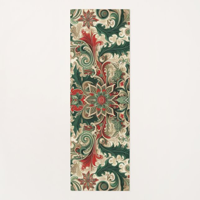 Victorian/Classic/Vintage Christmas Yoga Mat (Front)