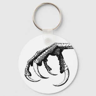 Victorian clawfoot talon black and white keychain