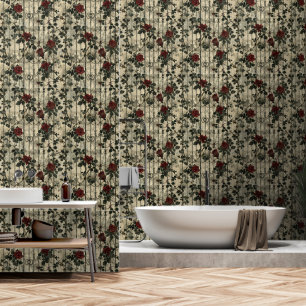 Victorian Climbing Rose Garden Wallpaper
