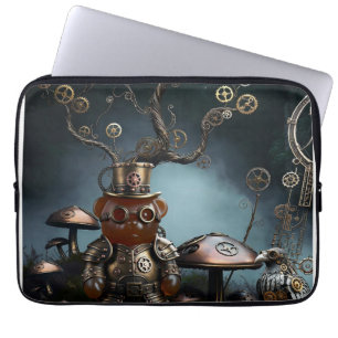 Victorian Clockwork Gummy Bear Mechanical Raven Laptop Sleeve