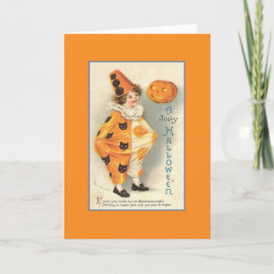 Victorian Clown Halloween Greeting Card