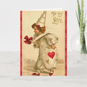 Victorian Clown Valentine's Day Card