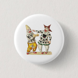 Victorian clowns button pin