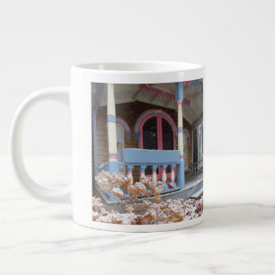 Victorian Cottage in Snow - Martha's Vineyard Large Coffee Mug
