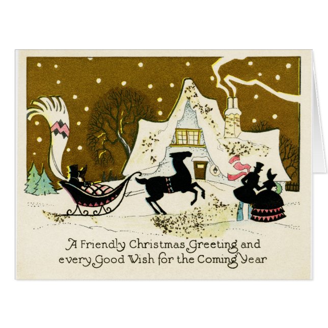 Victorian Country Christmas Big Greeting Card (Front Horizontal)