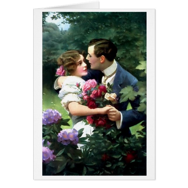 Victorian Couple in the Garden Postcard (Front)