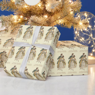 Victorian Couple Vintage Christmas Wrapping Paper