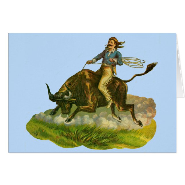 Victorian cowboy bull rider (Front Horizontal)