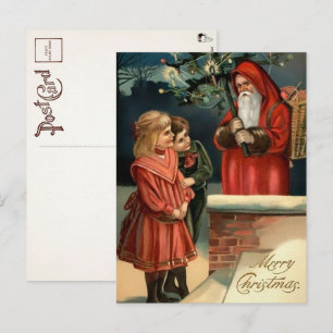Victorian Creepy Santa Postcard