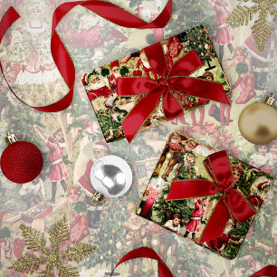 Victorian Crimson Christmas Wrapping Paper