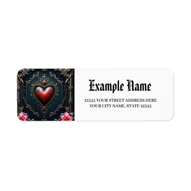 Victorian Crimson  Gothic Heart  (Front)