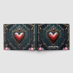 Victorian Crimson Gothic Heart Guest Book
