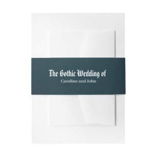 Victorian Crimson Gothic Heart Invitation Belly Band