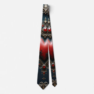 Victorian Crimson Gothic Heart Tie