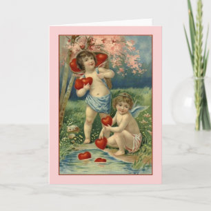 Victorian Cupids and Hearts Valentine's Day Card