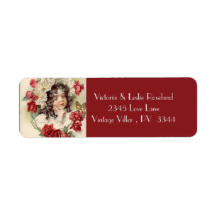 Victorian cutie with red roses