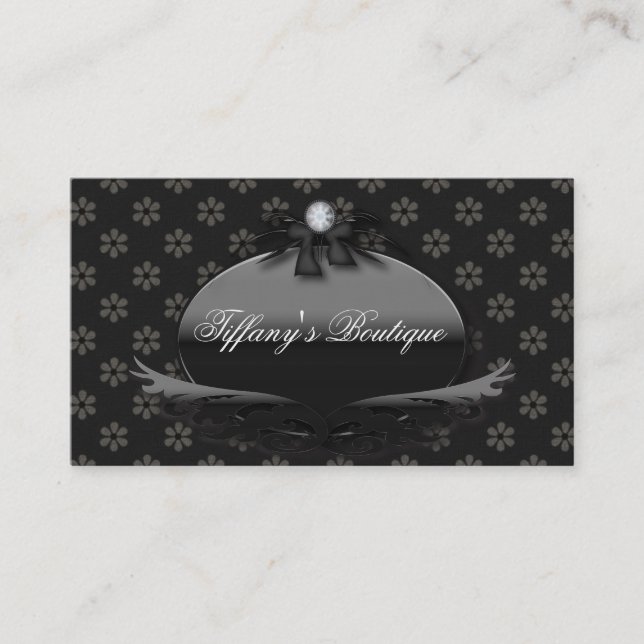 Victorian Daisy Damask Cartes de visite de mode (Devant)