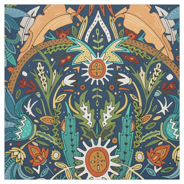 Victorian damask midnight fabric (Swatch)