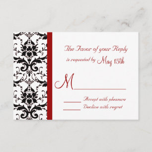 Victorian Damask noir blanc rouge rayure RSVP