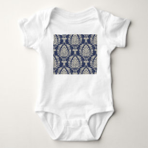 Victorian Damask Wallpaper Vintage Pattern Baby Bodysuit