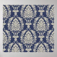 Victorian Damask Wallpaper Vintage Pattern