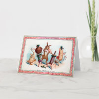 Victorian Dancing Food Christmas Card