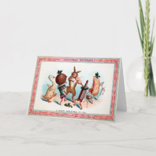 Victorian Dancing Food Christmas Card
