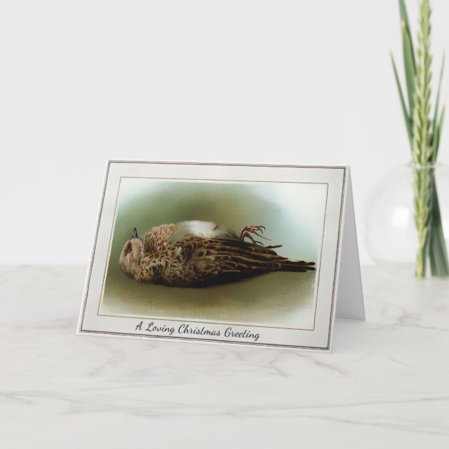 Victorian Dead Bird Christmas Holiday Card (Front)