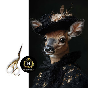 Victorian Deer Portrait Decoupage Tissue Paper