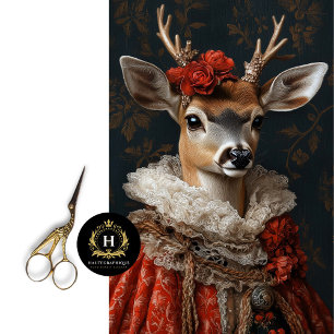 Victorian Deer Portrait Decoupage Tissue Paper
