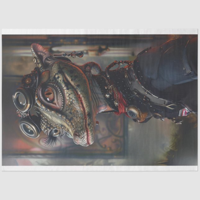 Victorian Distinguished Alligator Decoupage Tissue Paper (Front)