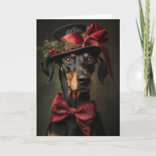 Victorian Doberman Christmas Holiday Card
