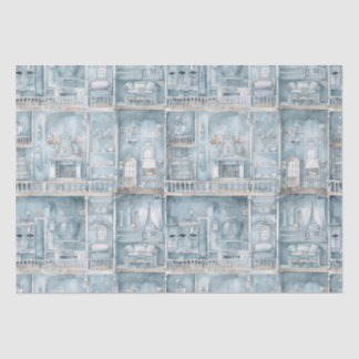Victorian Dollshouse Pale Blue Watercolor Tissue Paper