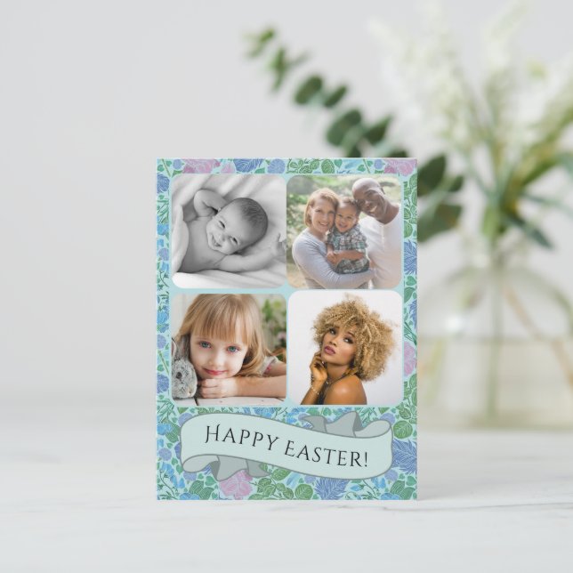 Victorian Dragonflies Garden Muted Photo Easter Postcard (Standing Front)